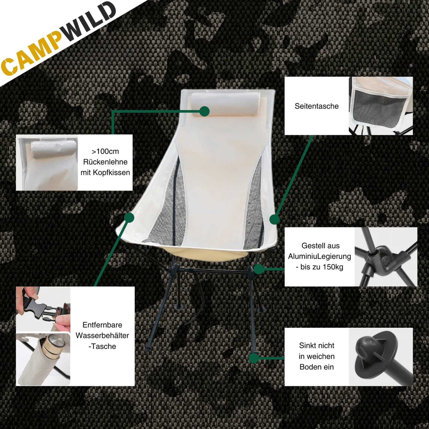 Campwild Faltstuhl | Dein komfortabler Begleiter für unterwegs